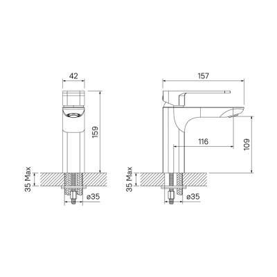 Смеситель для умывальника, Slide, IDDIS (SLISB00i01)