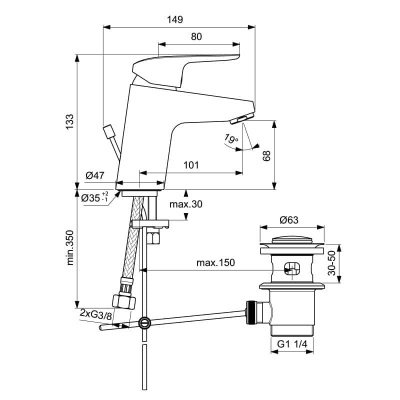 Смеситель для раковины Ideal Standard - CERAFLEX (B1708AA)