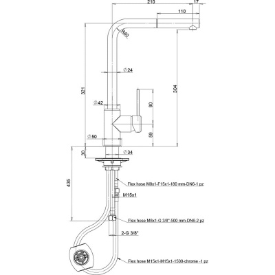 Смеситель для кухни Paini Piemonte (PICR46H4)