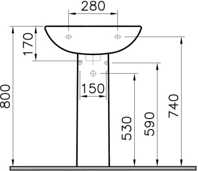 Раковина Vitra Norm Fit, 55 см (6894B099-1776)