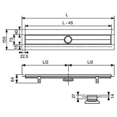 Канал дренажный 700 мм TECE - TECEdrainline (600700)