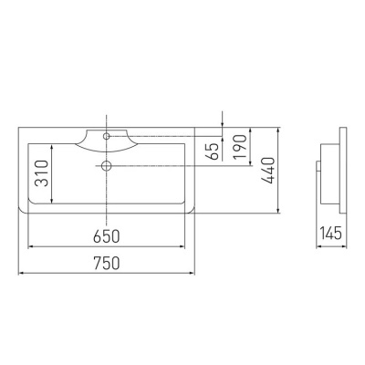 Раковина Акватон - Сиена М 75 (1A70613KSN010)