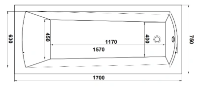Ванна Bas Бали 170*75 (без каркаса) (БАВ0004)