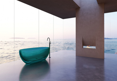 Прозрачная ванна ABBER Kristall бирюзовая (AT9703Aquamarin)