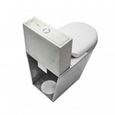 Унитаз из нержавеющей стали Nofer со сливным баком 680х370х620 матовый (13016.S) Унитаз из нержавеющей стали Nofer со сливным баком 680х370х620 матовый (13016.S)