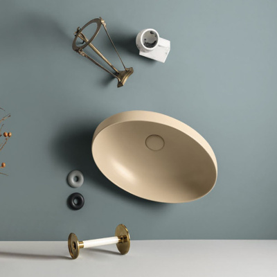 Раковина накладная AXA Decus овальная 500х350хh150мм., бежевый матовый (8510010)