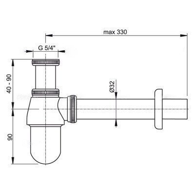Сифон для раковины - AlcaPlast 5/4" (A431)