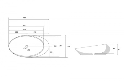 Раковина накладная ABBER Bequem белая (AC2107)