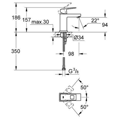 Смеситель для раковины Grohe - Eurocube (23132000) витринный образец