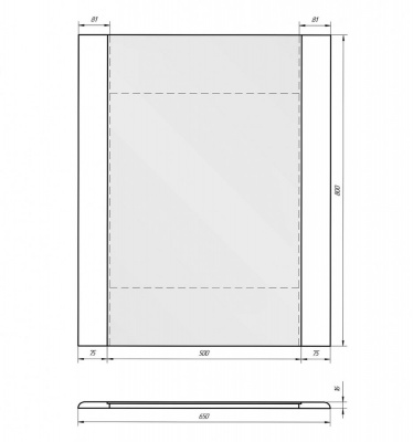 Зеркало Dreja - Uni 65 белый (99.9004)
