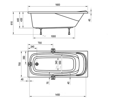 Акриловая ванна Ravak Vanda II 160x70 (CP11000000)