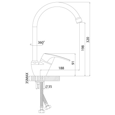 Смеситель Rossinka для кухни (D40-23)