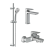 Комплект Cersanit для ванной 3 в 1: смеситель для раковины, смеситель для ванны NATURE и душевой гарнитур VIBE (64514)