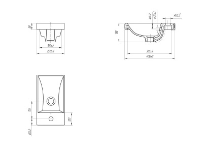 Раковина Cersanit MODUO 40 (S-UM-MOD40/1)