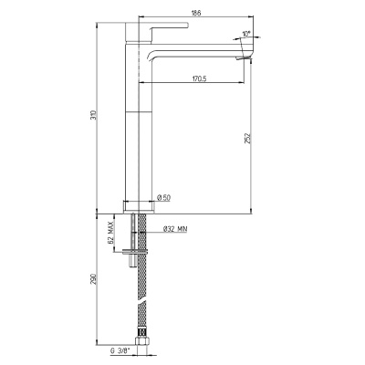 Смеситель для раковины Paini Arena (92CR205LLBLLMKM)