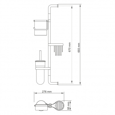 K-1458 Комбинированная настенная стойка (K-1458)