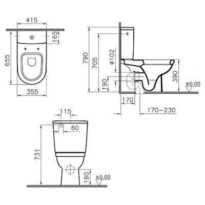 Унитаз Vitra - Form 300 65.5x35.5 (9729B003-7200)