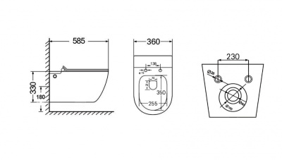 Унитаз ABBER Bequem подвесной белый с импульсным смывом (AC1105P)