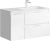 Подвесная тумба Aqwella Accent с двумя ящиками и одной дверью в белом цвете с умывальником из литьевого мрамора (чаша справа) (ACC0109RW)