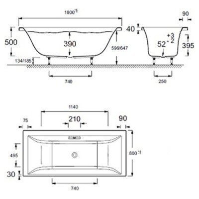 Ванна акриловая Jacob Delafon - Evok 180x80 (E60269RU-00) Ванна акриловая Jacob Delafon - Evok 180x80 (E60269RU-00)