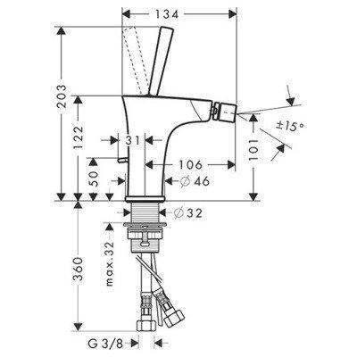 Смеситель для биде Hansgrohe - PuraVida (15270000)