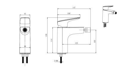 Смеситель для биде AQUATEK ВЕГА (AQ1018CR)