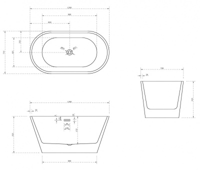 Акриловая ванна ABBER (AB9203-1.3)