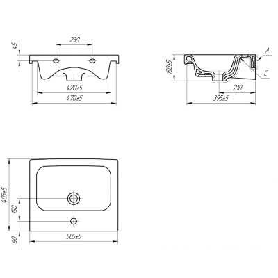 Раковина Cersanit COLOUR COL 50 (S-UM-COL50/1-w)