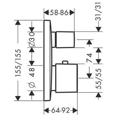 Термостат Hansgrohe - PuraVida (15771000)