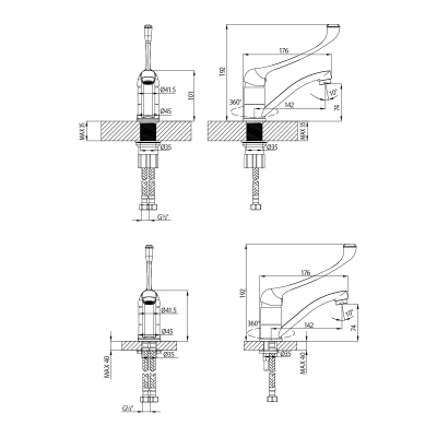 Смеситель Lemark Project для раковины (LM4637C)