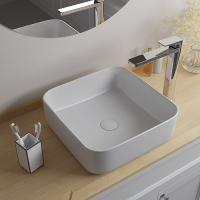 Белый глянцевый умывальник накладной, Bridge, IDDIS (BRIWS04i27)