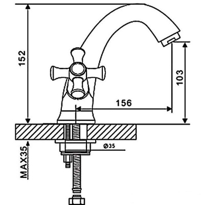 Gappo смеситель хром. д/раковины (G1042)