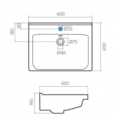 Умывальник AQUATON - Миранда 60 (1WH302421)