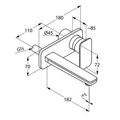 Смеситель для раковины  Kludi  -  E2 (492440575)