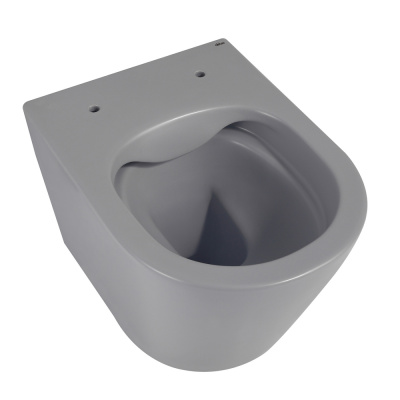Унитаз ABBER Bequem подвесной серый матовый, безободковый (AC1102MG)
