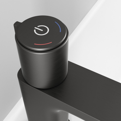Смеситель для умывальника с инновационным управлением Push Control, графит, Slide, IDDIS (SLIGMBTi01)