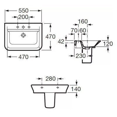 Раковина настенная Roca - the Gap 55x47 (327475000)
