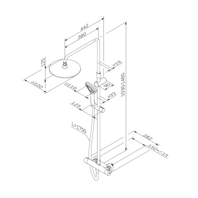 Душевая система с термостатом AM.PM Gem (F0790410)