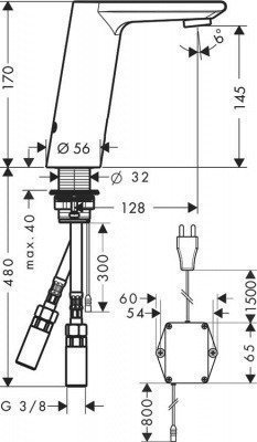 Смеситель для раковины  Hansgrohe  -  Metris S (31103000)