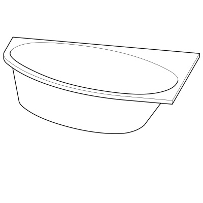 Ванна асимметричная угловая 150x100 Geberit Renova (657340000)