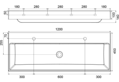 Умывальник Ravak NATURAL DUO 1200 (XJO01212000)