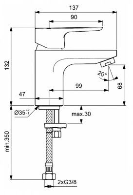 Смеситель для раковины Ideal Standard - CERAPLAN (BC563AA) Смеситель для раковины Ideal Standard - CERAPLAN (BC563AA)