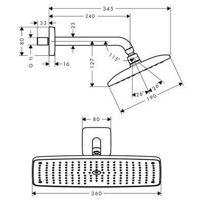 Верхний душ Hansgrohe - Raindance E (27371000)