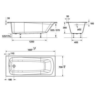 Ванна акриловая Jacob Delafon - Patio 170x70 (E6812RU-01)