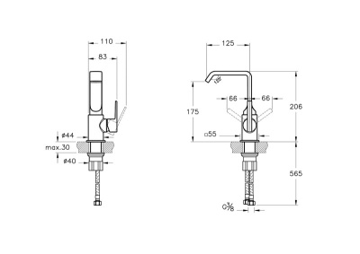 Смеситель Vitra Suit для раковины, медь (A4261626)