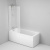 Gem шторка на борт ванны 80х140, фиксированная, хром, стекло прозрачное (W90BS-080-140CT)