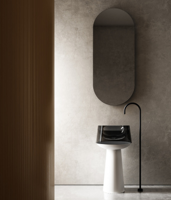 Раковина отдельностоящая прозрачная ABBER Kristall белый/черный (AT2706White-Onyx)