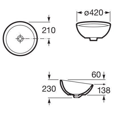 Раковина накладная Roca - Bol 42x42 (327876000)