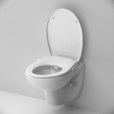 AM.PM Sense подвесной унитаз, безободковый, с механической крышкой-биде Clean Care без смесителя (CCM741700)