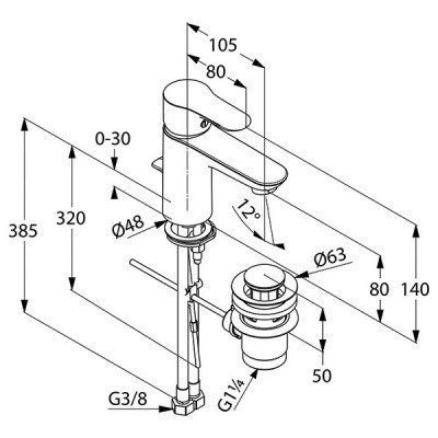 Смеситель для раковины  Kludi  -  OBJEKTA (322330575)